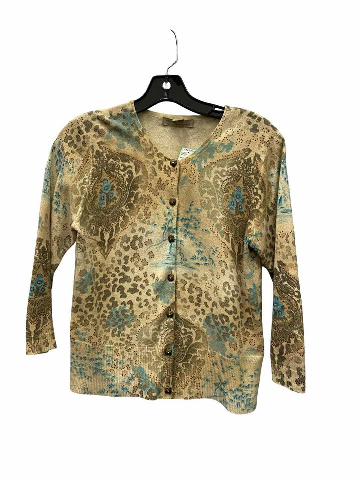 Kinross Size S Brown Multi 100% cashmere Long Sleeve Shirts