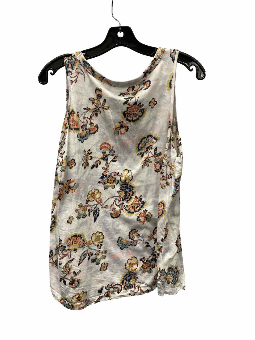 24/7 Maurices Size L White Floral Tank Top