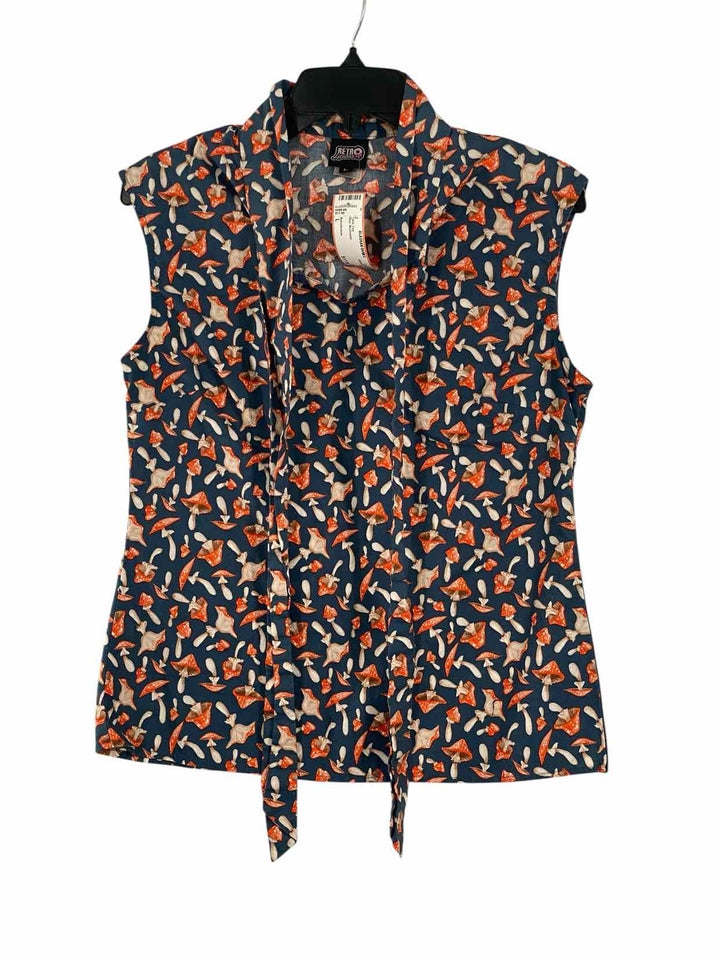 Retrolicious Size L Blue Mushroom Tank Top