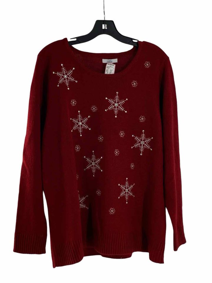 Croft & Barrow Size XXL Red Snowflakes Sweater