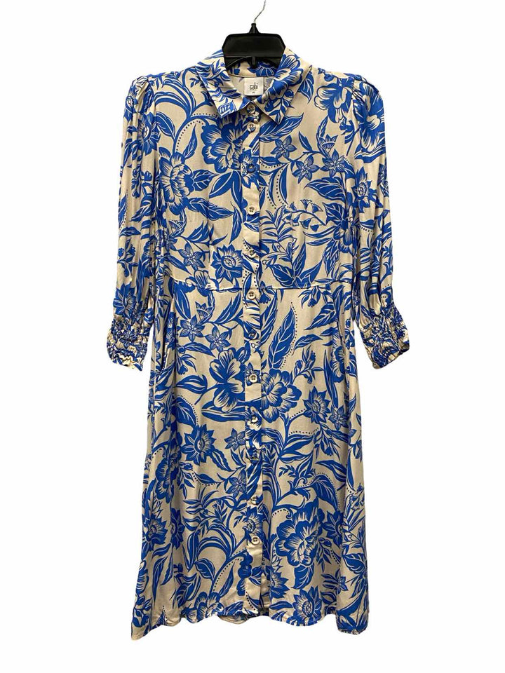 Cabi Size XS Blue White Floral Dress