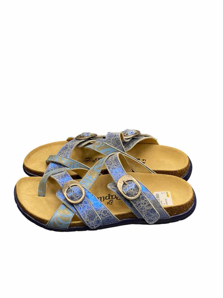 Birkenstock Shoe Size 39 Blue Tan Leather NWOT Sandals