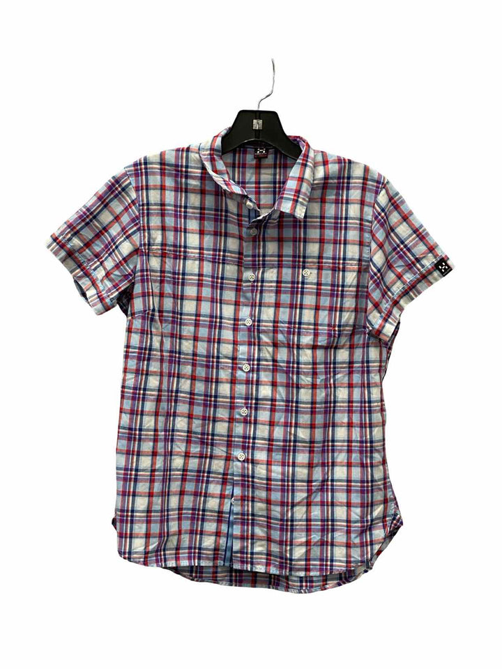 Haglofs Size M Blue Red Plaid Short Sleeve Shirts
