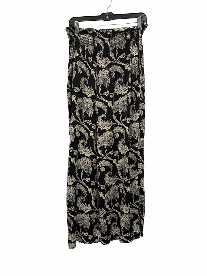 Peruvian Connection Size M Black White Floral Pants