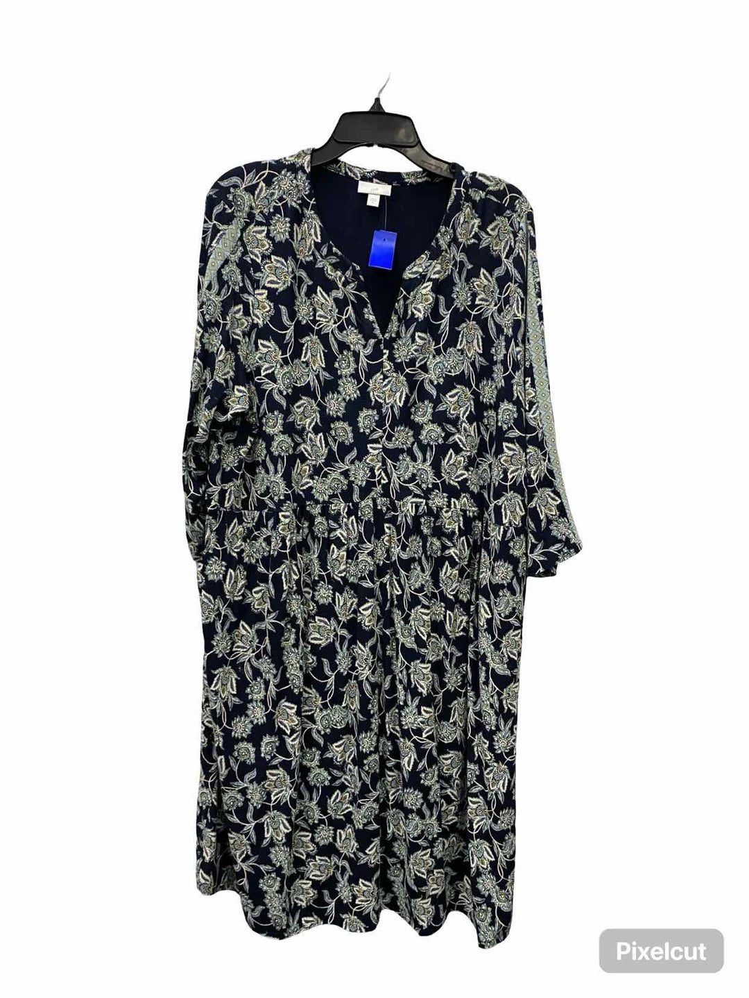 J Jill Size XL Navy Floral Dress