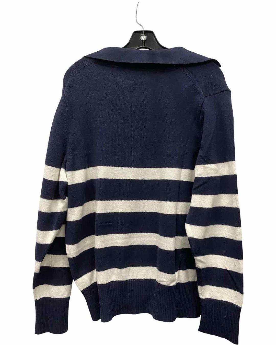 Banana Republic Size XL Navy Blue White Striped Sweater