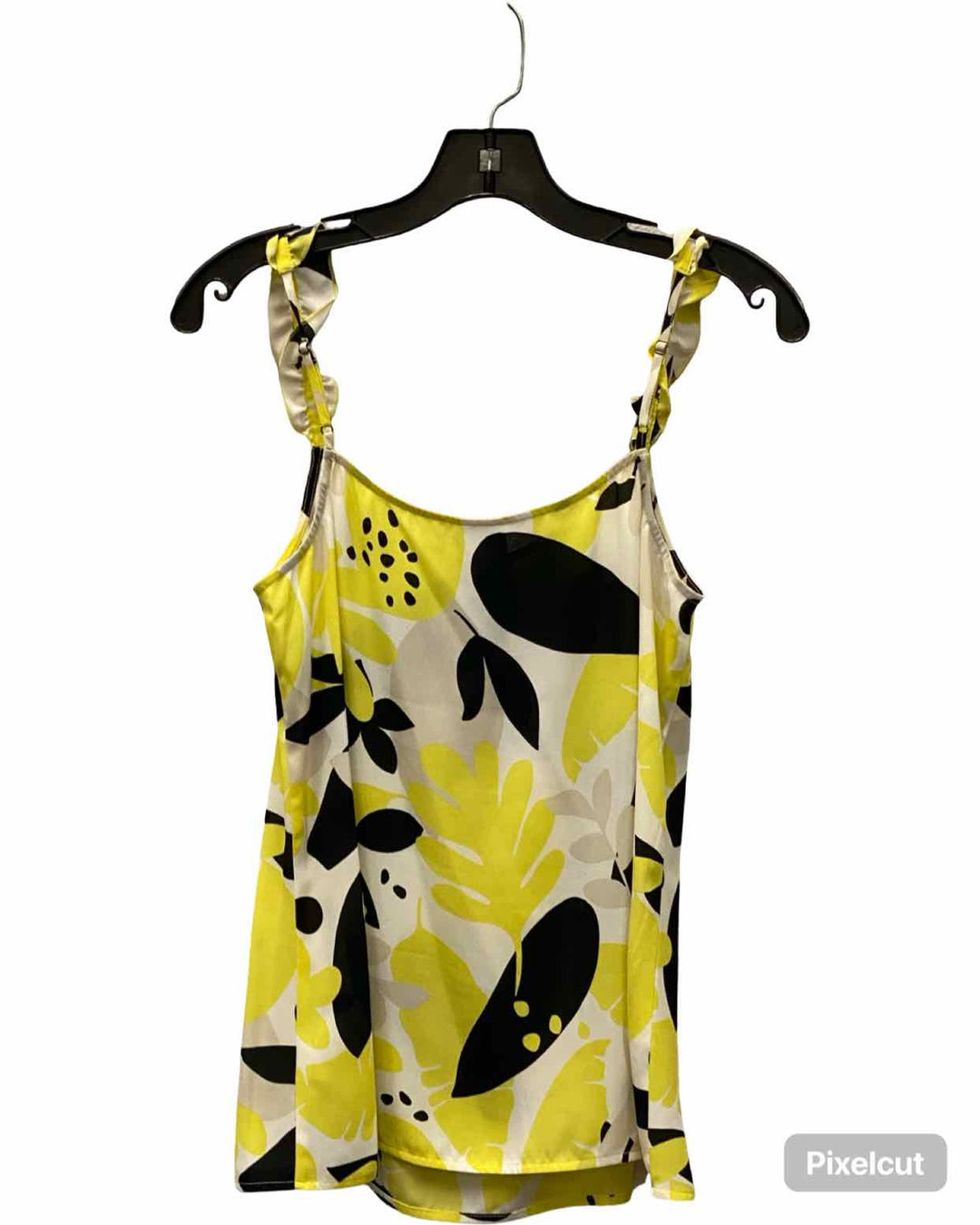 Cabi Size XS Yellow White & Black Leafy Tank Top