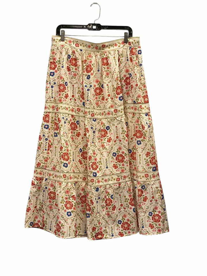 Polagram Size XL Cream Floral Skirt