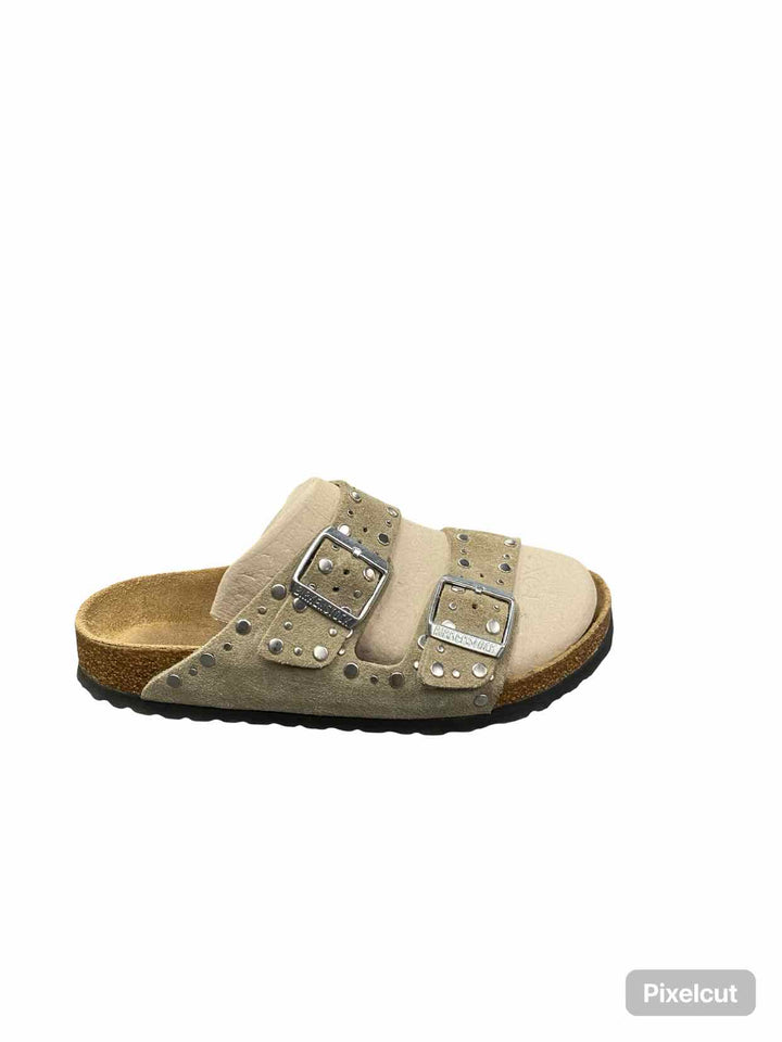 Birkenstock Shoe Size 37 Taupe Suede Aizona Rivet Sandals