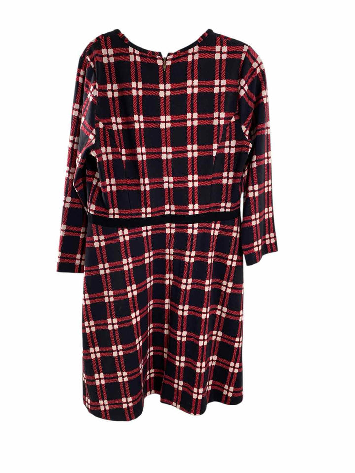 Draper James Size L Black Pink Plaid Dress