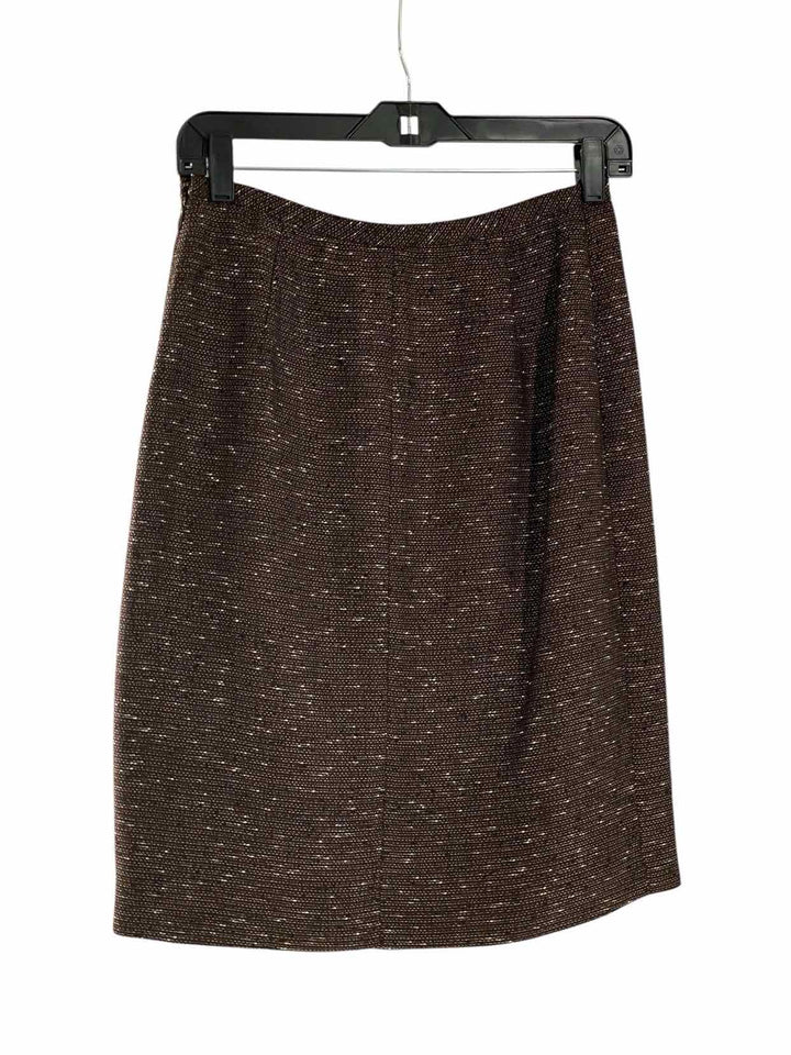 Kasper Size 4P Brown White Pleated Skirt