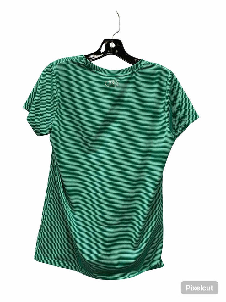 Under Armour Size M Green Striped Athletic Short Sleeve