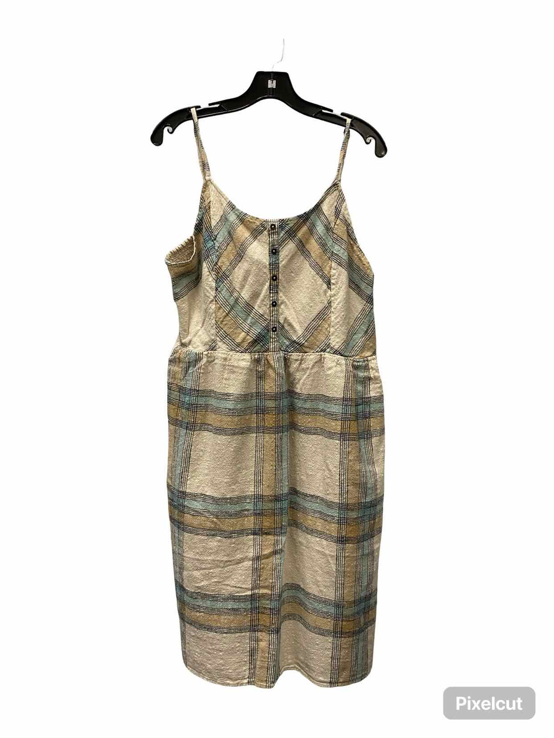 Unknown Brand Size XXL Beige Plaid 100% cotton Dress