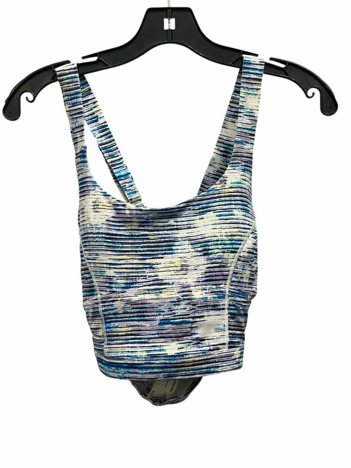 Lululemon Size 6 Blue/Purple White Print Athletic Bra