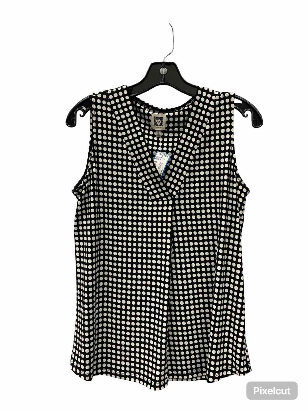 Anne Klein Size XS Black White Polka Dot Tank Top