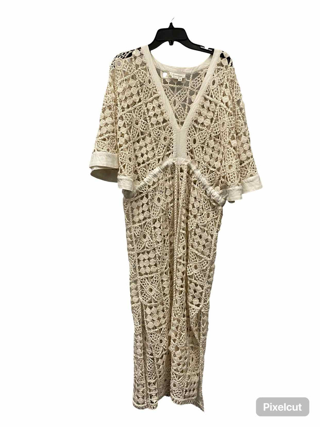 Anthropologie Size One Size Ivory Crochet Kaftan Dress
