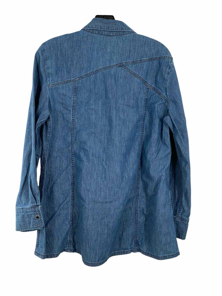Lisa Bayne Size M Blue Denim Long Sleeve Shirts
