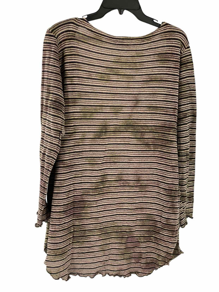 Yak & Yeti Size M Brown Beige Stripe Sweater