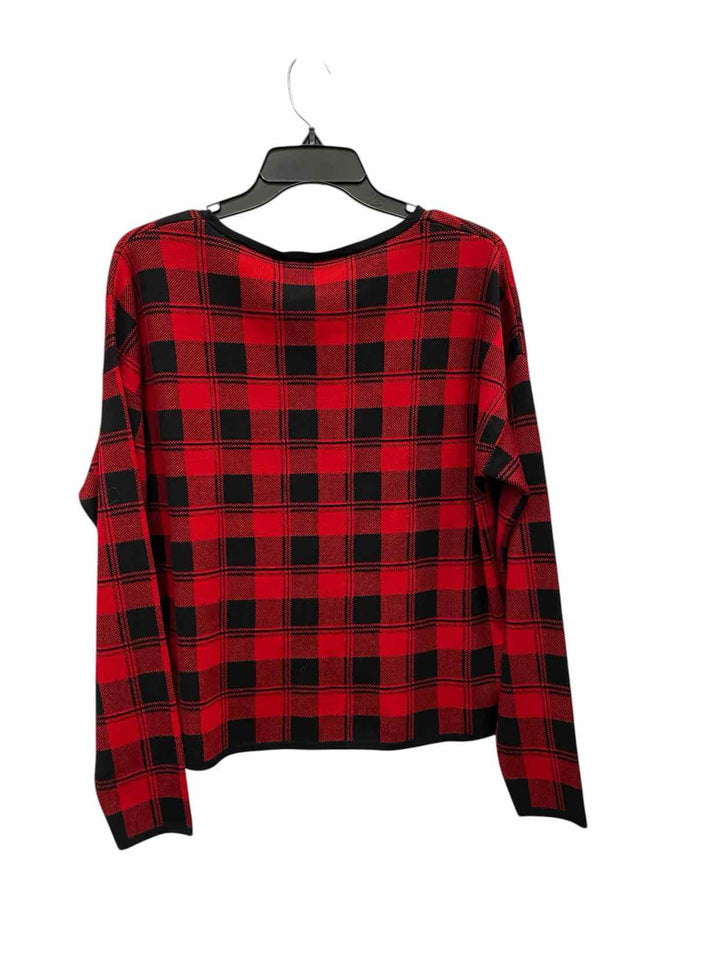 Natural Reflections Size M Red Black Plaid Sweater