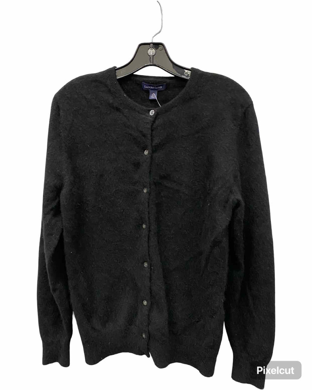 Lands End Size M Black 100% cashmere Sweater
