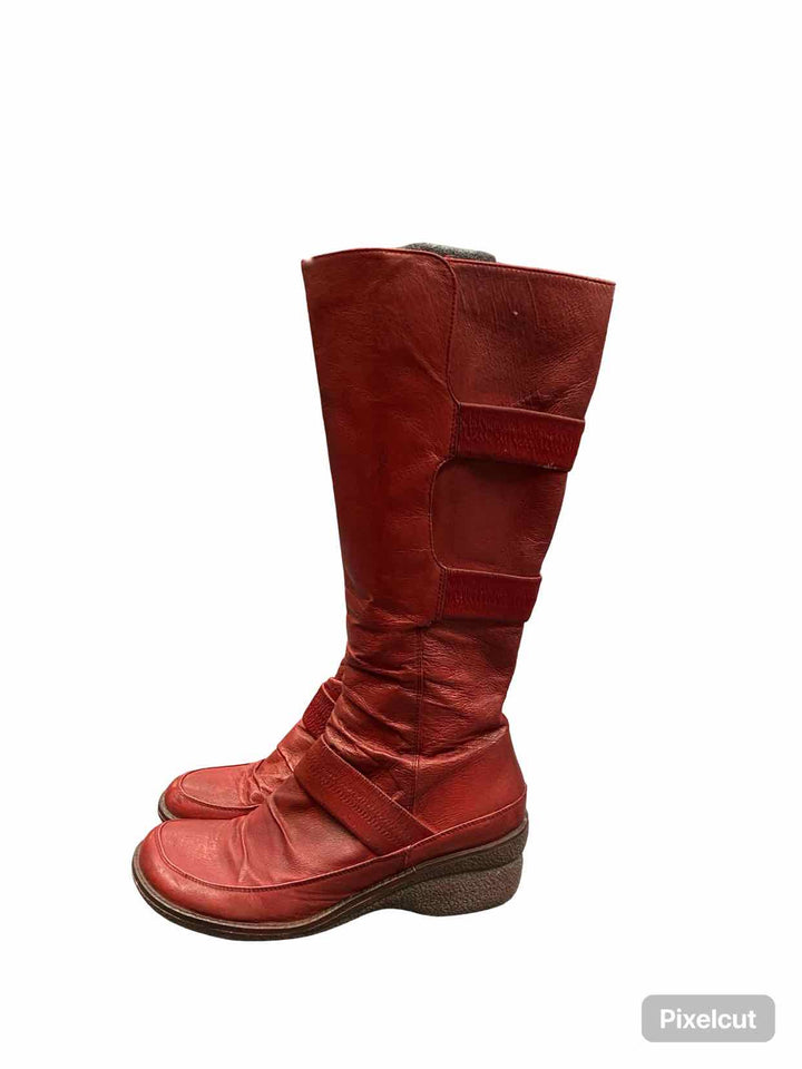 Miz Mooz Shoe Size 38 Red Leather Oakley Boots(knee)