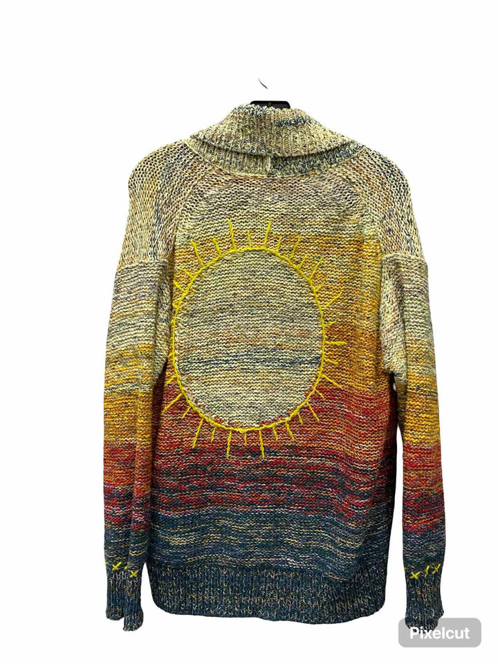 Pilcro Size M Yellow Blue Sun Sweater