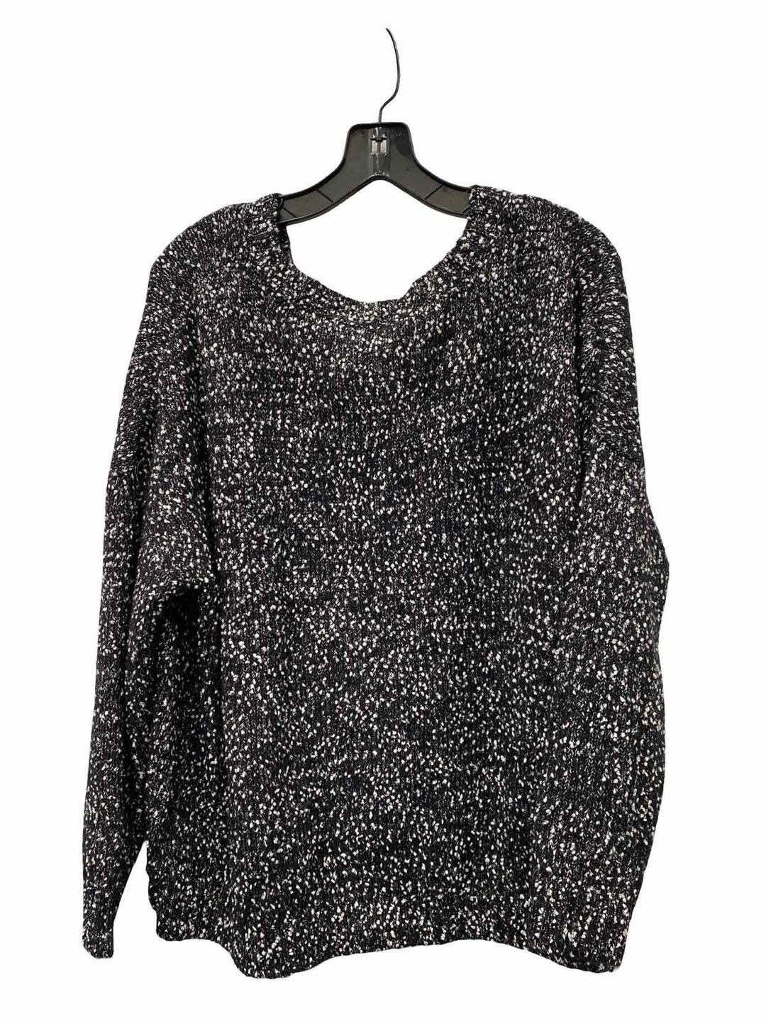 Sadie & Sage Size L Black White Speckled Sweater