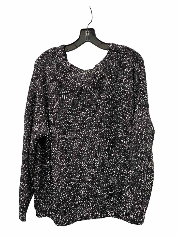 Sadie & Sage Size L Black White Speckled Sweater