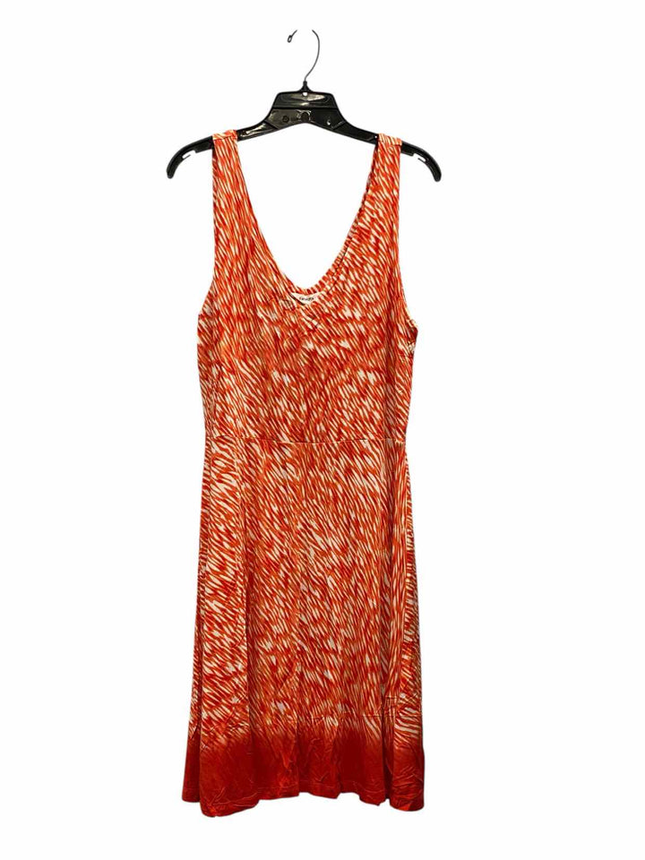 Athleta Size L Orange Print Dress