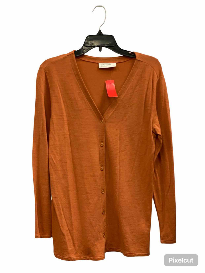 Icebreaker Size S Orange 100% Wool Long Sleeve Shirts