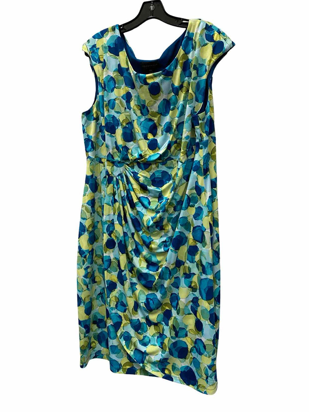 Connected Size 18W Green Blue Print Dress