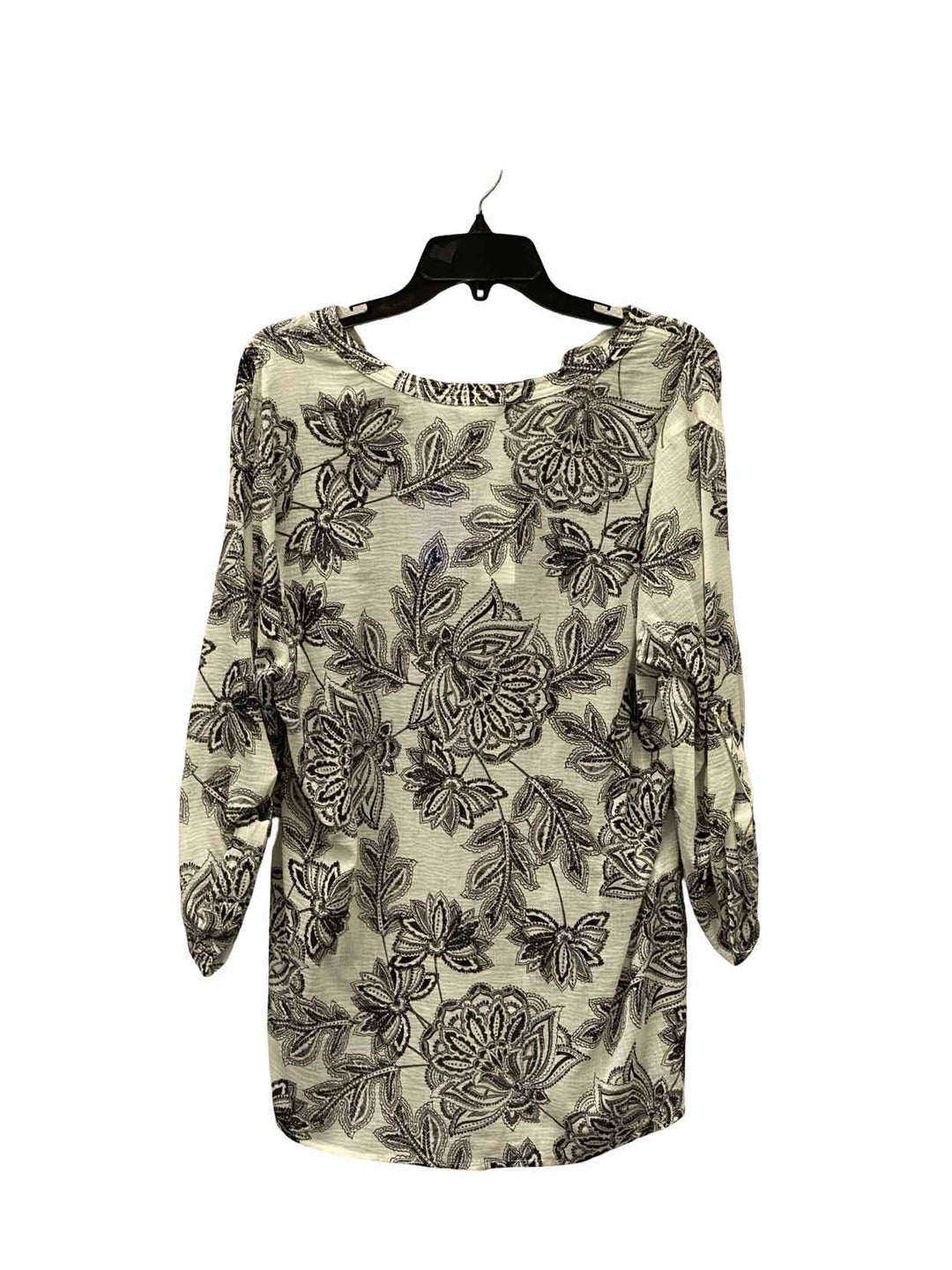 Tommy Bahama Size XL White Black Floral 100% cotton Long Sleeve Shirts