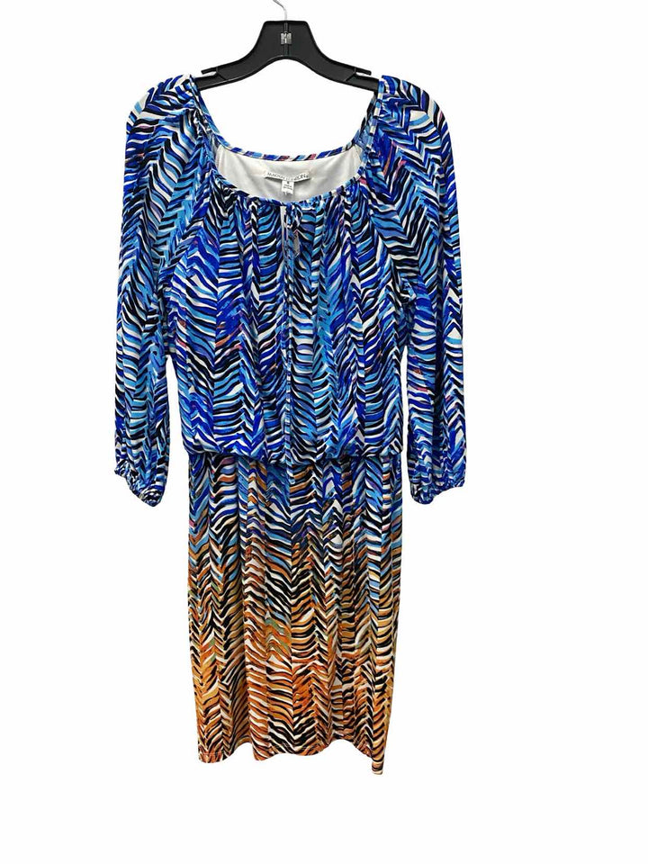 Maggy London Size 8 Blue Orange Dress