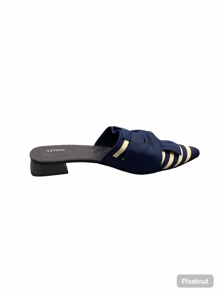 Vivaia Shoe Size 43 Navy Pointed-Toe Knot Sandals(Yaffa) NWOT Flats