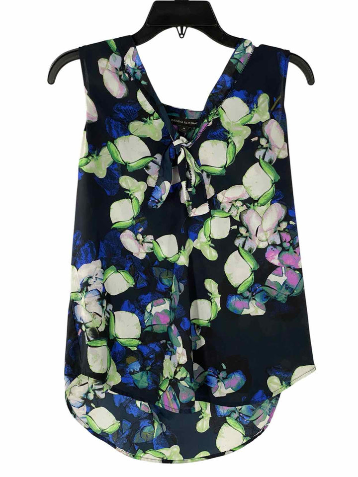 Banana Republic Size M Black Green Print Tank Top