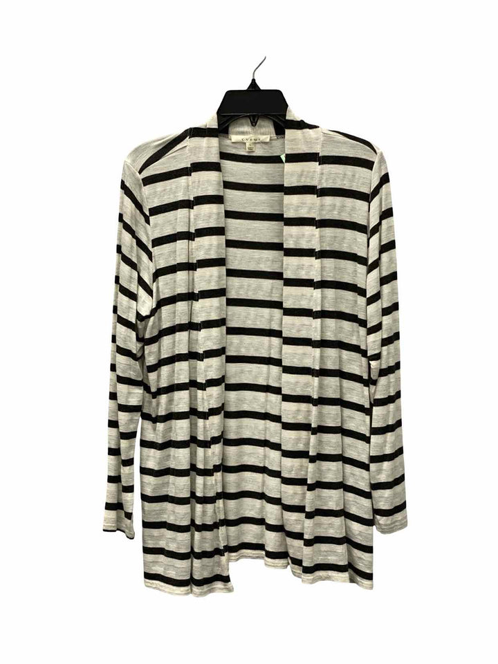 Cyrus Size L Black White Striped Long Sleeve Shirts