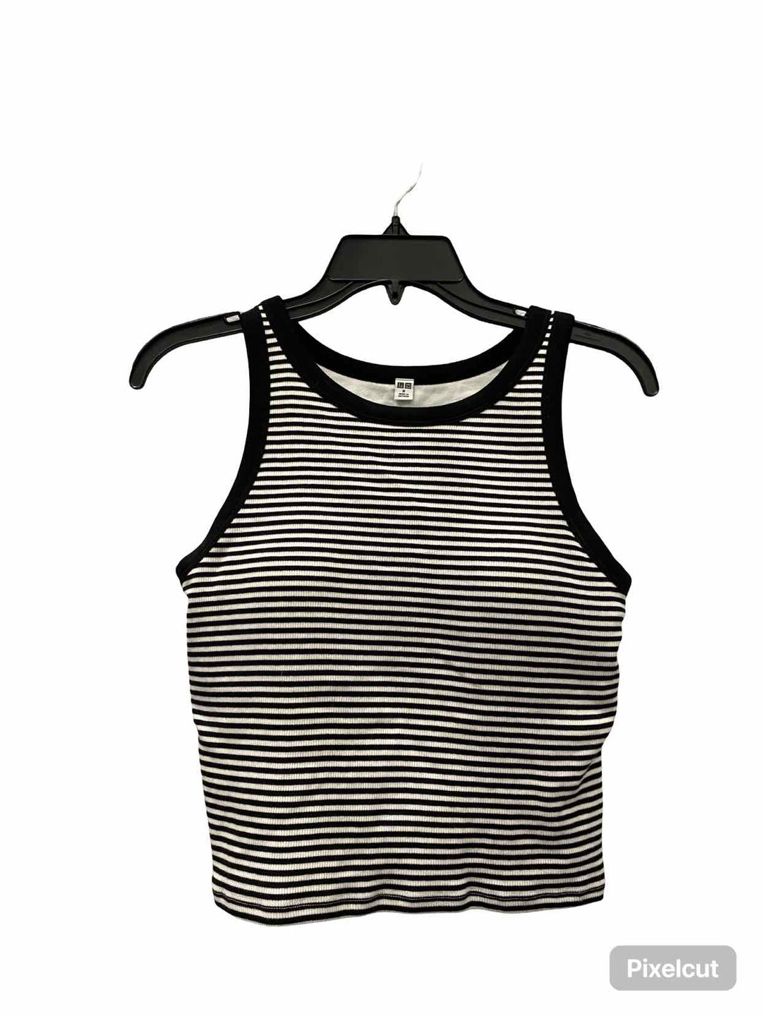 Uni Glo Size M Black White Stripe Tank Top