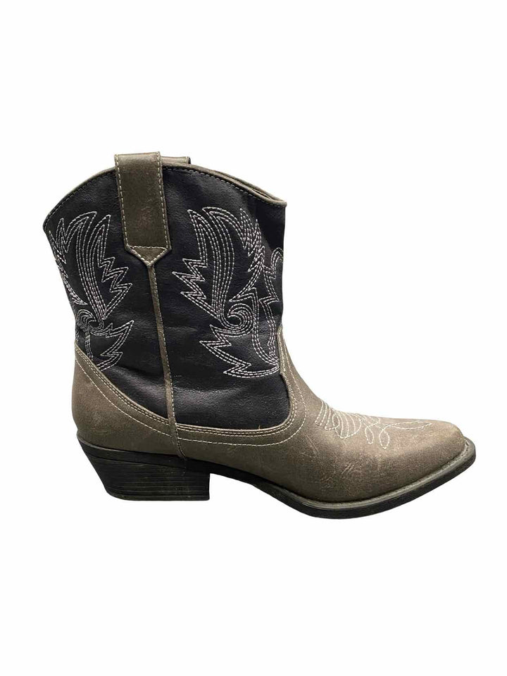London Rebel Shoe Size 5.5 Grey Faux Leather Boots(Ankle)