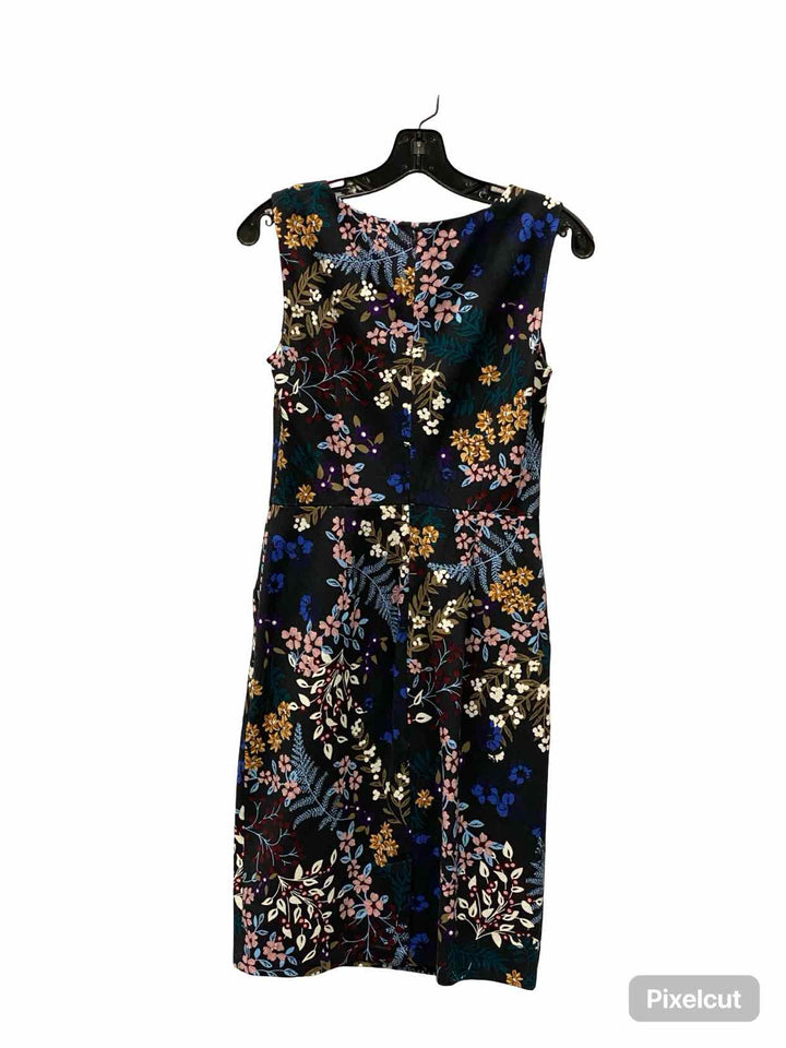 Lands End Size 2 Black Multi Floral Dress