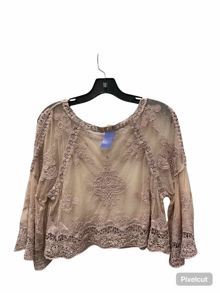 Altar'd State Size M Pink Lace Long Sleeve Shirts