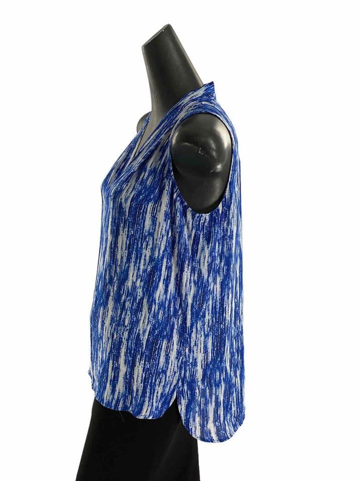 Vince Camuto Size S Blue White Streaks Tank Top