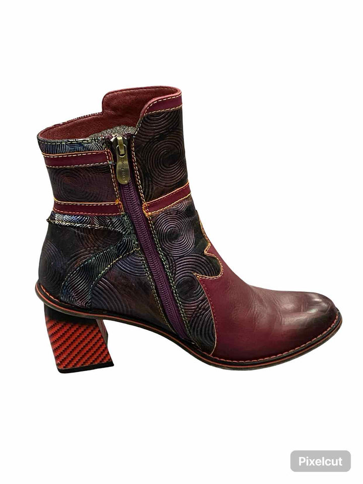 L'Artiste by Springstep Shoe Size 38 Red Leather Thunderbird Boots(Ankle)