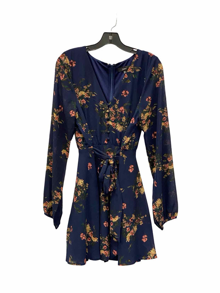 Lulus Size L Navy Floral Dress