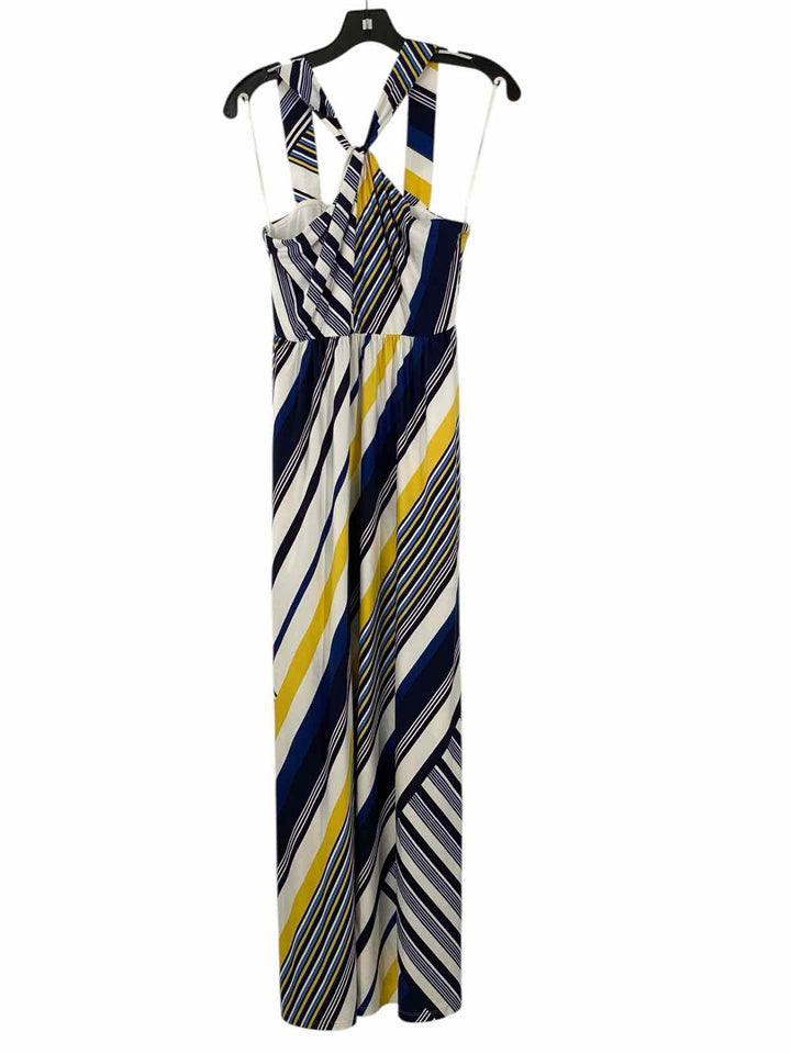 Soma Size M Blue & Yellow White Striped Dress