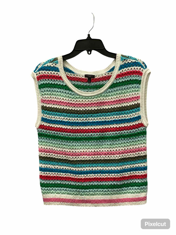 Talbots Size S Green Blue Striped Tank Top