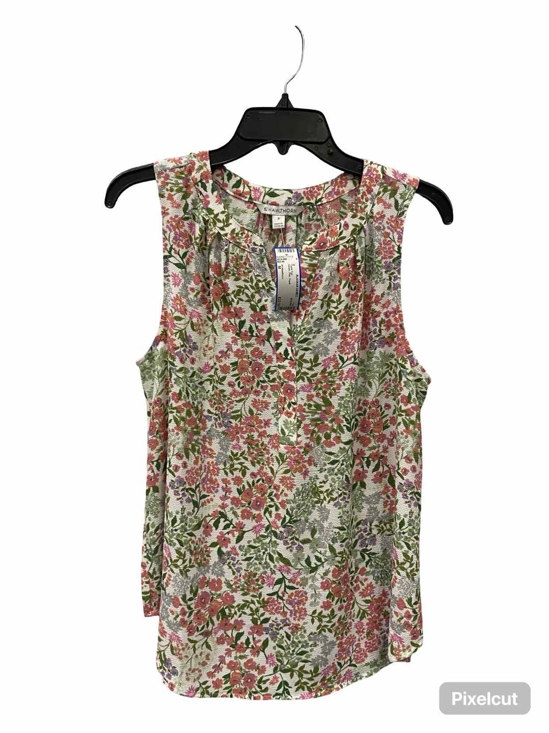 41 Hawthorn Size M Green Pink Floral Tank Top