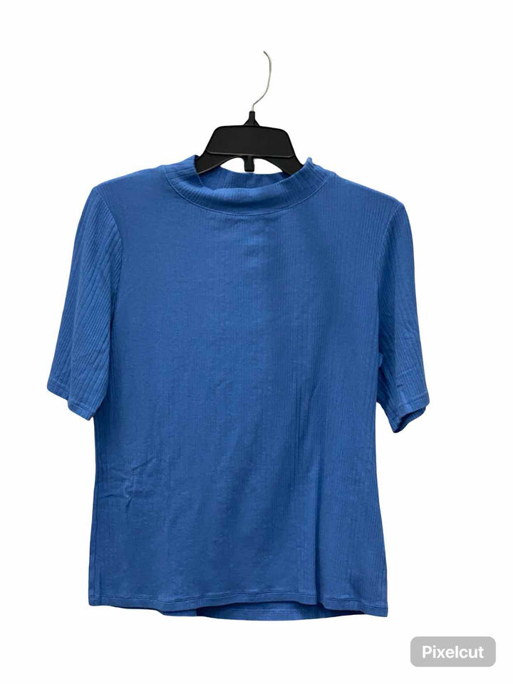 Talbots Size L Blue Short Sleeve Shirts