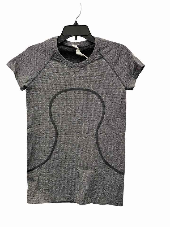 Lululemon Size 8 Gray Sparkly Athletic Short Sleeve
