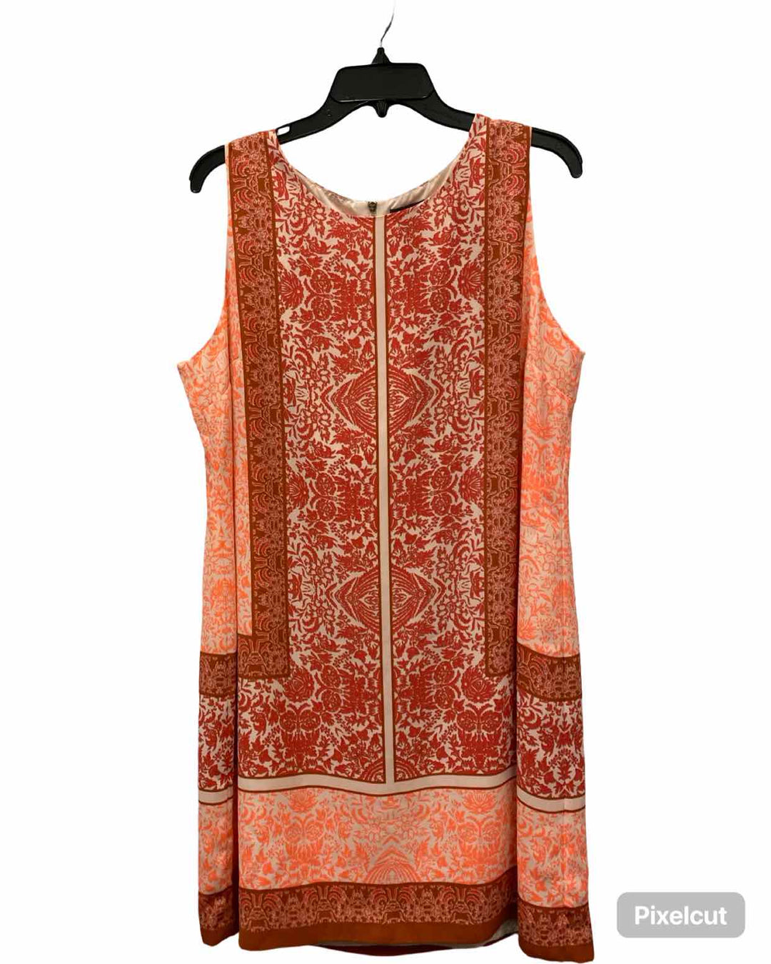 Vince Camuto Size 14 White Pink Print Dress