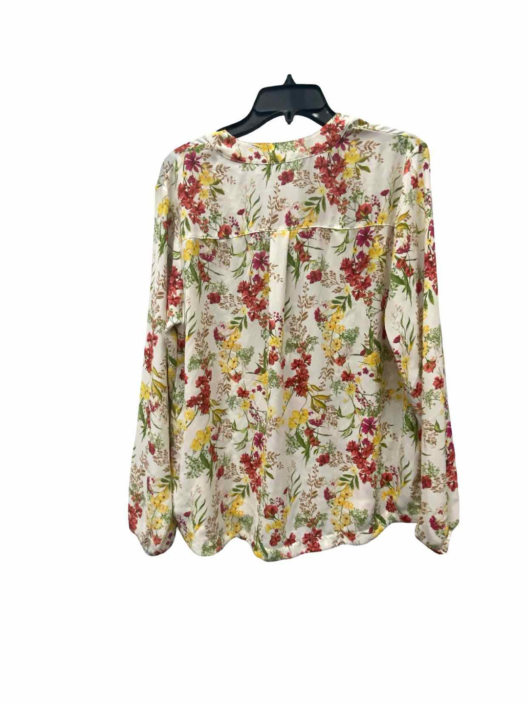 Joan Rivers Size S Yellow Floral Long Sleeve Shirts